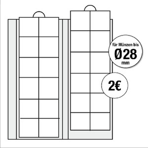 undefined, Ergänzungsblätter für alle Premium-Münzalben für Münzen bis Durchmesser 28 mm, 2er Pack, Ergänzungsblätter für alle Premium-Münzalben für Münzen bis Durchmesser 28 mm, 2er Pack