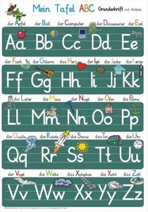 E & Z-Verlag, Mein Tafel-ABC Grundschrift mit Artikeln Lernposter, glänzend, 300g, 32 x 46 cm, Mein Tafel-ABC in Grundschrift mit Artikeln