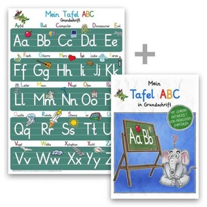 undefined, Mein Tafel-ABC Grundschrift Lernposter DIN A3 + Schreiblernheft DIN A4, 2 Teile, Mein Tafel-ABC in Grundschrift-Set