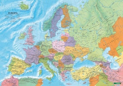 undefined, Europa politisch, Poster 1:6 Mio., Metallbestäbt in Rolle, Planokarte, Europa politisch, Poster 1:6 Mio., Metallbestäbt in Rolle, Planokarte