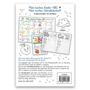 undefined, Mein buntes Kinder-ABC DIN A4 laminiert + Mein erstes Schreiblernheft (jetzt in Grundschrift mit Artikeln), m. 1 Buch, m. 1 Buch, 2 Teile, Mein buntes Kinder-ABC DIN A4 laminiert + Mein erstes Schreiblernheft - Set in Druckschrift