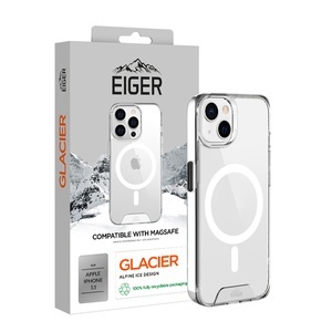 EIGER, Eiger - iPhone 13 MagSafe Glacier Case Hybrid Schutzhülle (EGCA00448) - Transparent, Eiger iPhone 13 Glacier Magsafe Cover Transparent