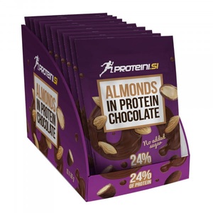 Proteini.ch, PROTEINI.SI ALMONDS IN PROTEIN CHOCOLATE, 10x80g, Almonds in Protein Chocolate 80g