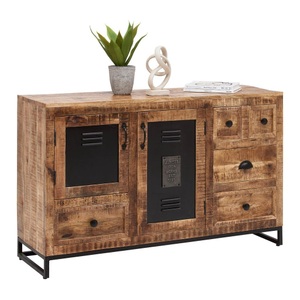 Premium Living, Sideboard Leya Naturfarben/Schwarz