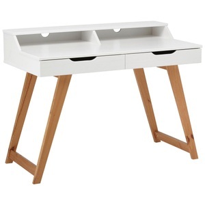 Modern Living, Schreibtisch in Weiß/Walnuss, bureau DURHAM
