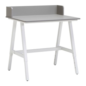 Momax, Schreibtisch Emmelie Grau/weiss 80/54-85/60 cm Grau, Weiss 