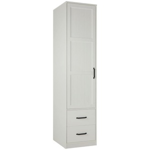Modern Living, Drehtürenschrank aus Kiefer teilmassiv in Weiß, Drehtürenschrank aus Kiefer teilmassiv in Weiß
