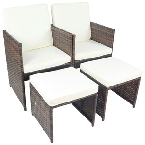 Ambia Garden, Gartensessel-set Raloso Metall, Kunststoff, Textil Braun 