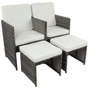 Ambia Garden, Gartensessel-Set Raloso Metall, Kunststoff, Textil Grau 