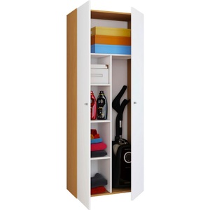 VCM, VCM Putzmittelschrank Vandol II, mit Türen, Buche/weiss