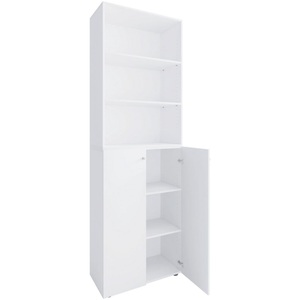 VCM, Büroschrank Bücher Ordner Aktenschrank Büromöbel Schrank Lona 6-fach Drehtüren Regal Unisex Weiss ONE SIZE