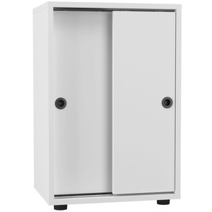 VCM, Büroschrank Bücher Ordner Aktenschrank Büromöbel Schrank Ulas 2-fach Schiebetüren Unisex Weiss ONE SIZE