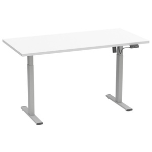 MID.YOU, Schreibtisch E-lona Weiss/silberfarben 110/50/71 cm Silberfarben, Weiss 