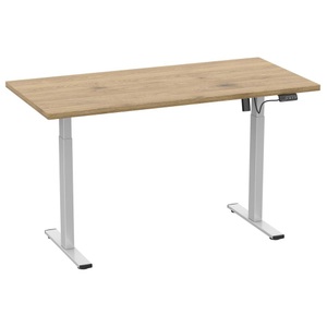 MID.YOU, Schreibtisch E-lona Silberfarben/sonoma Eiche 110/50/71 cm Silberfarben, Sonoma Eiche 