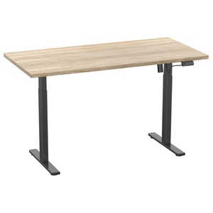 MID.YOU, Schreibtisch E-Lona 110/50/71 cm Schwarz, Sonoma Eiche 