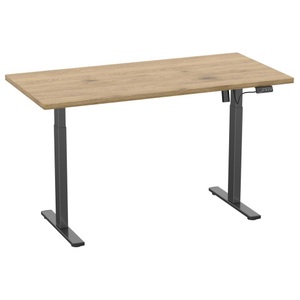 MID.YOU, Schreibtisch E-Lona 110/50/71 cm Schwarz, Honigeiche 