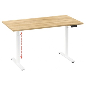 MID.YOU, Schreibtisch E-Lona 110/80/71 cm Weiss, Sonoma Eiche 