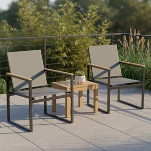 Gardenson, Gartenstuhl-Set Volasi 919252 2er-Set Metall, Kunststoff Anthrazit 