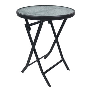 Gardenson, Gartentisch Sonlas L 920588 Ø55cm Metall, Glas Anthrazit rund 