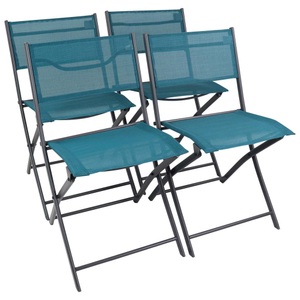 Ambia Garden, Gartenklappstuhl-set Sumila Metall, Textil Türkis 
