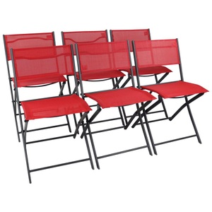 Ambia Garden, Gartenklappstuhl-Set Sumila Textil Rot 