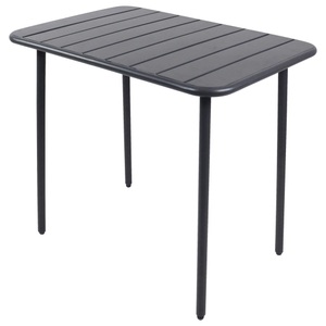 Ambia Garden, Gartentisch Sumila 80/55/72 cm Metall, Kunststoff Schwarz rechteckig 