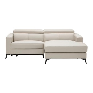 Momax, Ecksofa Bari Beige Lederlook Echtleder Beige 