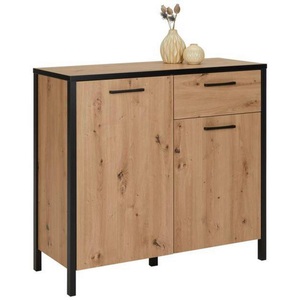 Modern Living, Kommode in Eichefarben/Schwarz, commode KIRIKUS -EXKLUSIV-
