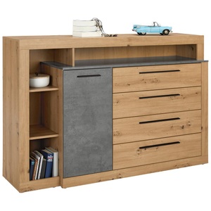 Momax, Sideboard Artisan/grau  161/107/43 cm 4 Schublade(n) 