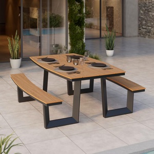 undefined, Gartentischgruppe Manuel Anthrazit/naturfarben 200/109,5/75 cm 