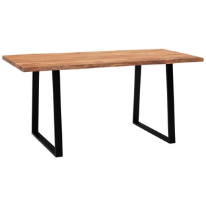 MID.YOU, Schreibtisch Wl7.263 Akaziefarben/schwarz 160/80/76 cm Schwarz, Akaziefarben 