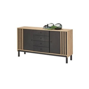 Carryhome, Sideboard Volano in Schwarz/Eiche Artisan, Sideboard Volano in Schwarz/Eiche Artisan