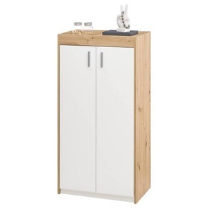 Schuhschrank Paris in Weiss/Eichefarben
