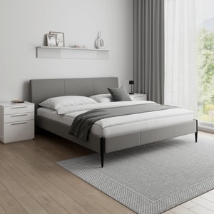 Bessagi Home, Polsterbett Melisa ca. 180x200 cm Grau, Lit Melisa env. 180/200cm, gris