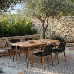 Bessagi Garden, Gartentisch Nicola 160-200/100/74,5 cm Holz Teakfarben 