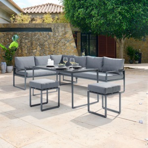 Modern Living, Loungegarnitur in Anthrazit, Loungegarnitur-Set Mexiko Anthrazit