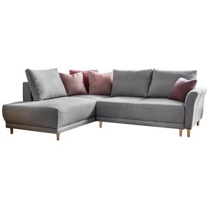 MID.YOU, Eckschlafsofa in Hellgrau ´LOVELY ANNIE´, 