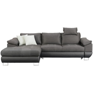 Modern Living, Wohnlandschaft in Grau mit Bettfunktion, Canapé d'angle Focus en gris