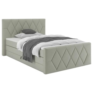 Momax, Boxspringbett Josie B Grau Ca. 140x200cm 140/200 cm Grau 