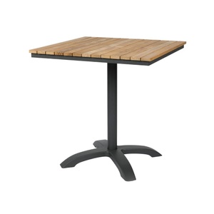 Gardenson, Gartentisch Mood 70/70/74 cm Holz Anthrazit, Naturfarben quadratisch 