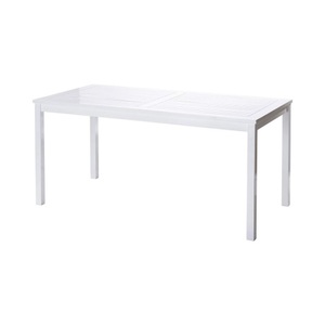 Gardenson, Gartentisch Rosenborg 165/80/75 cm Holz Weiss Hochglanz rechteckig 