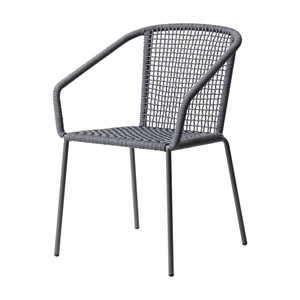 Gardenson, Gartenstuhl Vito Metall, Kunststoff Dunkelgrau 