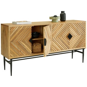 Premium Living, Sideboard in Hellbraun/Schwarz