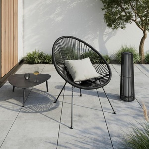 undefined, Garten-relaxsessel Uno 1 Schwarz Metall, Kunststoff 