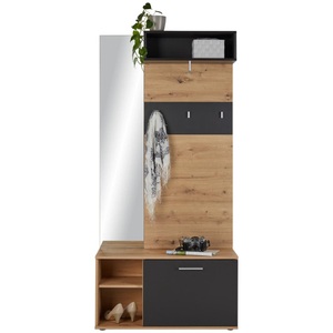 Based, Garderobe in Grau/Eichefarben, garde-robe URBINO -BASED-