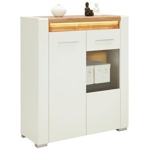 Modern Living, Highboard in Weiß Hochglanz, Highboard in Weiß Hochglanz