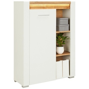 Modern Living, Highboard in Weiß Hochglanz, Highboard in Weiß Hochglanz
