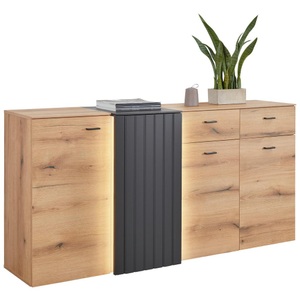 Modern Living, Sideboard in Eiche/Grau, Sideboard in Eiche/Grau