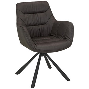 Modern Living, Stuhl in Grau/Schwarz, Armlehnstuhl Rebell in Grau