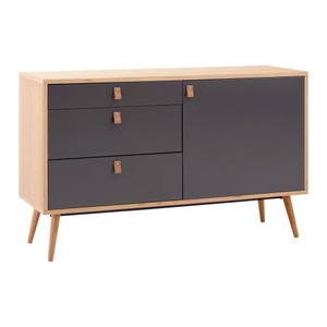 Bessagi Home, Sideboard ?Lena? in Grau/Natur massiv
